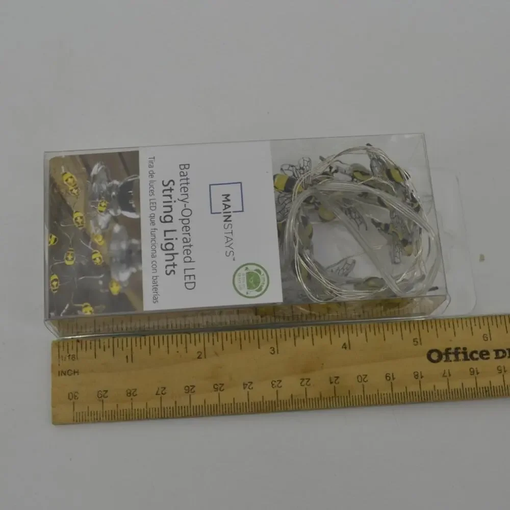 Mainstays Honey Bee Yellow String Light Battery Operated